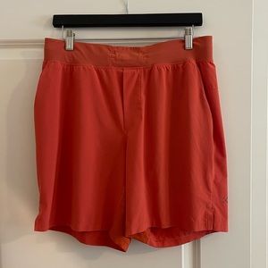 Lululemon Linerless Shorts Orange 7 inches Large